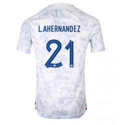 Frankreich Lucas Hernandez #21 Auswärtstrikot WM 2022 Kurzarm