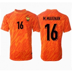 Frankreich Mike Maignan #16 Torwart Auswärtstrikot EM 2024 Kurzarm