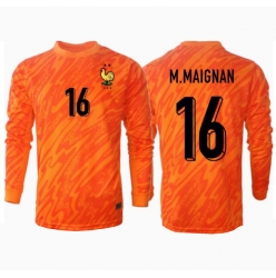 Frankreich Mike Maignan #16 Torwart Auswärtstrikot EM 2024 Langarm