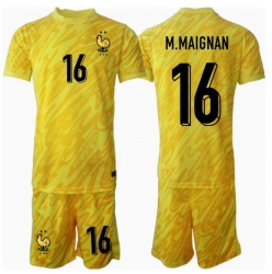 Frankreich Mike Maignan #16 Torwart Heimtrikot Kinder EM 2024 Kurzarm (+ kurze hosen)