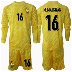 Frankreich Mike Maignan #16 Torwart Heimtrikot Kinder EM 2024 Langarm (+ kurze hosen)