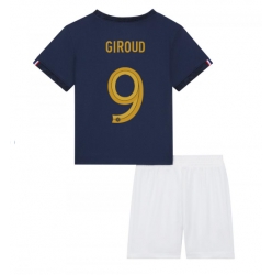 Frankreich Olivier Giroud #9 Heimtrikot Kinder WM 2022 Kurzarm (+ kurze hosen)