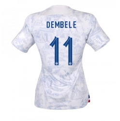 Frankreich Ousmane Dembele #11 Auswärtstrikot Frauen WM 2022 Kurzarm