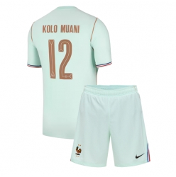 Frankreich Randal Kolo Muani #12 Auswärtstrikot Kinder WM 2026 Kurzarm (+ kurze hosen)
