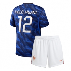 Frankreich Randal Kolo Muani #12 Heimtrikot Kinder WM 2026 Kurzarm (+ kurze hosen)