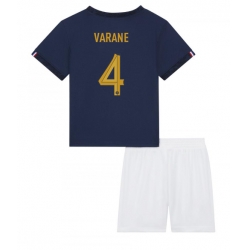Frankreich Raphael Varane #4 Heimtrikot Kinder WM 2022 Kurzarm (+ kurze hosen)