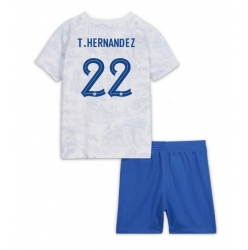 Frankreich Theo Hernandez #22 Auswärtstrikot Kinder WM 2022 Kurzarm (+ kurze hosen)