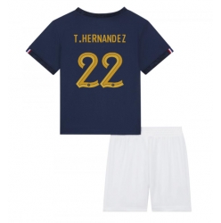 Frankreich Theo Hernandez #22 Heimtrikot Kinder WM 2022 Kurzarm (+ kurze hosen)