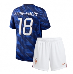 Frankreich Warren Zaire-Emery #18 Heimtrikot Kinder WM 2026 Kurzarm (+ kurze hosen)
