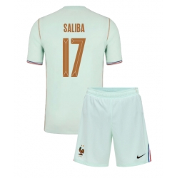 Frankreich William Saliba #17 Auswärtstrikot Kinder WM 2026 Kurzarm (+ kurze hosen)