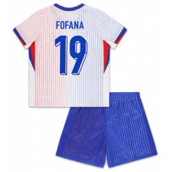 Frankreich Youssouf Fofana #19 Auswärtstrikot Kinder EM 2024 Kurzarm (+ kurze hosen)