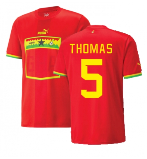 Ghana Thomas Partey #5 Auswärtstrikot WM 2022 Kurzarm