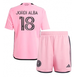 Inter Miami Jordi Alba #18 Heimtrikot Kinder 2024-25 Kurzarm (+ kurze hosen)