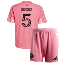Inter Miami Sergio Busquets #5 Heimtrikot Kinder 2025-26 Kurzarm (+ kurze hosen)