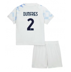 Inter Milan Denzel Dumfries #2 Auswärtstrikot Kinder 2025-26 Kurzarm (+ kurze hosen)
