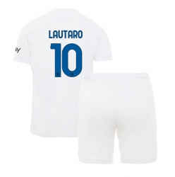Inter Milan Lautaro Martinez #10 Auswärtstrikot Kinder 2023-24 Kurzarm (+ kurze hosen)
