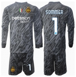 Inter Milan Yann Sommer #1 Torwart 3rd trikot Kinder 2024-25 Langarm (+ kurze hosen)