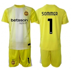 Inter Milan Yann Sommer #1 Torwart Auswärtstrikot Kinder 2025-26 Kurzarm (+ kurze hosen)