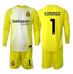 Inter Milan Yann Sommer #1 Torwart Auswärtstrikot Kinder 2025-26 Langarm (+ kurze hosen)
