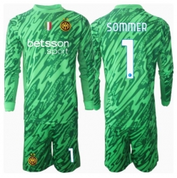 Inter Milan Yann Sommer #1 Torwart Heimtrikot Kinder 2024-25 Langarm (+ kurze hosen)