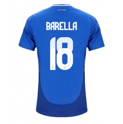 Italien Nicolo Barella #18 Heimtrikot EM 2024 Kurzarm