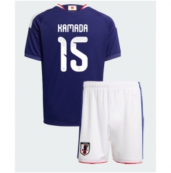 Japan Daichi Kamada #15 Heimtrikot Kinder WM 2026 Kurzarm (+ kurze hosen)