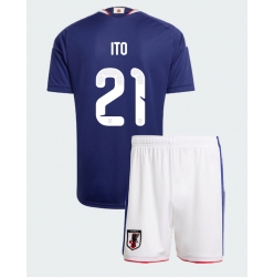 Japan Hiroki Ito #21 Heimtrikot Kinder WM 2026 Kurzarm (+ kurze hosen)