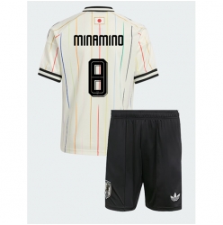 Japan Takumi Minamino #8 Auswärtstrikot Kinder WM 2026 Kurzarm (+ kurze hosen)