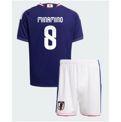 Japan Takumi Minamino #8 Heimtrikot Kinder WM 2026 Kurzarm (+ kurze hosen)