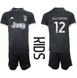 Juventus Alex Sandro #12 3rd trikot Kinder 2023-24 Kurzarm (+ kurze hosen)