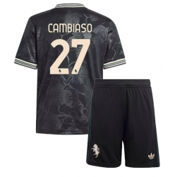 Juventus Andrea Cambiaso #27 3rd trikot Kinder 2025-26 Kurzarm (+ kurze hosen)