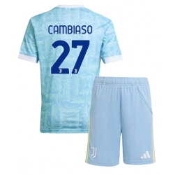 Juventus Andrea Cambiaso #27 Auswärtstrikot Kinder 2025-26 Kurzarm (+ kurze hosen)