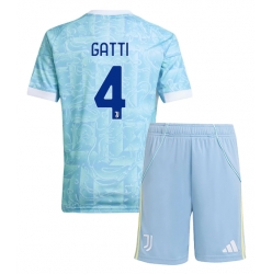 Juventus Federico Gatti #4 Auswärtstrikot Kinder 2025-26 Kurzarm (+ kurze hosen)