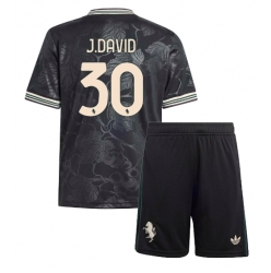 Juventus Jonathan David #30 3rd trikot Kinder 2025-26 Kurzarm (+ kurze hosen)