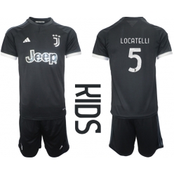 Juventus Manuel Locatelli #5 3rd trikot Kinder 2023-24 Kurzarm (+ kurze hosen)