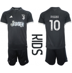 Juventus Paul Pogba #10 3rd trikot Kinder 2023-24 Kurzarm (+ kurze hosen)
