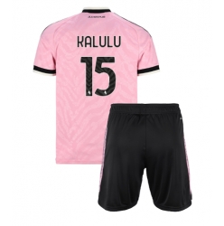 Juventus Pierre Kalulu #15 Auswärtstrikot Kinder 2026-27 Kurzarm (+ kurze hosen)