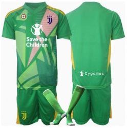 Juventus Torwart Auswärtstrikot Kinder 2024-25 Kurzarm (+ kurze hosen)