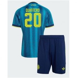 Kolumbien Juan Fernando Quintero #20 Auswärtstrikot Kinder WM 2026 Kurzarm (+ kurze hosen)