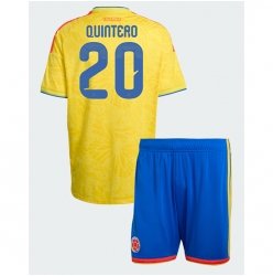 Kolumbien Juan Fernando Quintero #20 Heimtrikot Kinder WM 2026 Kurzarm (+ kurze hosen)
