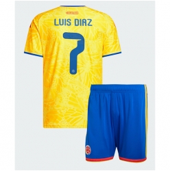 Kolumbien Luis Diaz #7 Heimtrikot Kinder WM 2026 Kurzarm (+ kurze hosen)