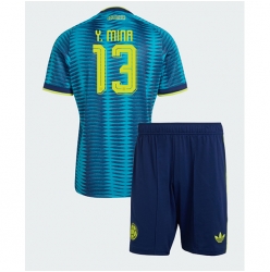 Kolumbien Yerry Mina #13 Auswärtstrikot Kinder WM 2026 Kurzarm (+ kurze hosen)