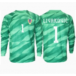 Kroatien Dominik Livakovic #1 Torwart Auswärtstrikot EM 2024 Langarm