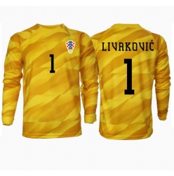 Kroatien Dominik Livakovic #1 Torwart Heimtrikot EM 2024 Langarm