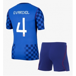 Kroatien Josko Gvardiol #4 Auswärtstrikot Kinder WM 2026 Kurzarm (+ kurze hosen)
