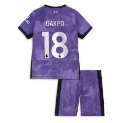 Liverpool Cody Gakpo #18 3rd trikot Kinder 2023-24 Kurzarm (+ kurze hosen)