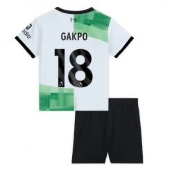 Liverpool Cody Gakpo #18 Auswärtstrikot Kinder 2023-24 Kurzarm (+ kurze hosen)