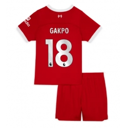 Liverpool Cody Gakpo #18 Heimtrikot Kinder 2023-24 Kurzarm (+ kurze hosen)