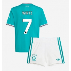 Liverpool Florian Wirtz #7 3rd trikot Kinder 2025-26 Kurzarm (+ kurze hosen)