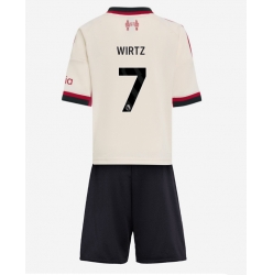 Liverpool Florian Wirtz #7 Auswärtstrikot Kinder 2025-26 Kurzarm (+ kurze hosen)